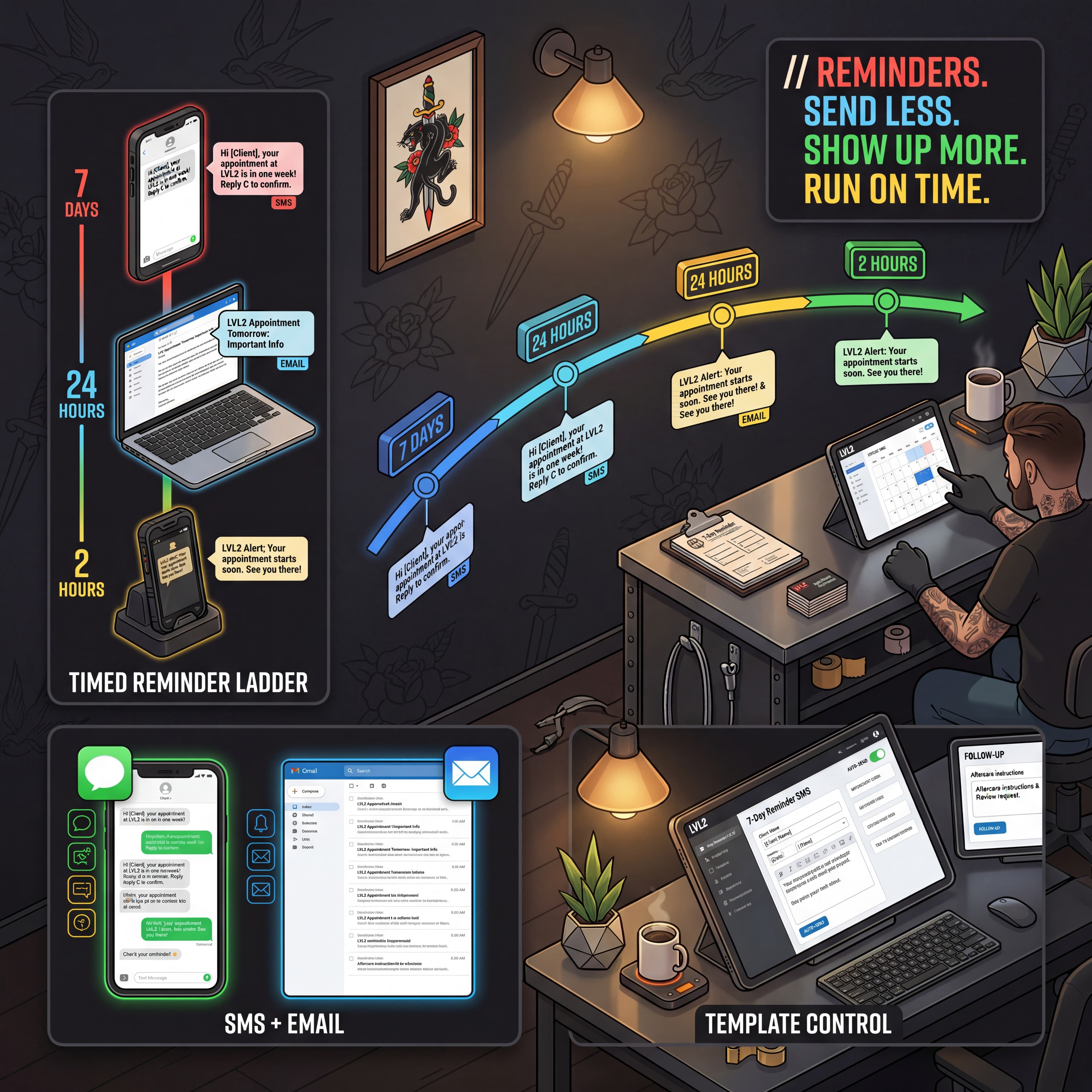 LVL2 automated reminders illustrated feature image